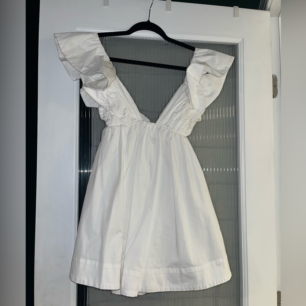 For love and lemons white puff sleeve mini dress